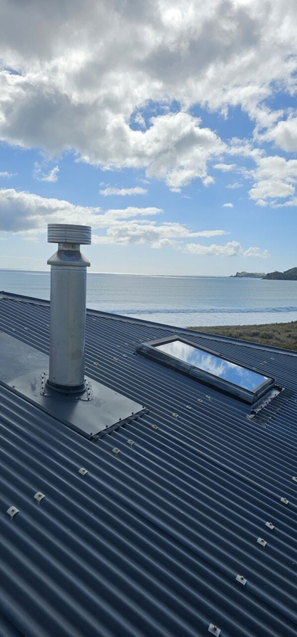 Kelly Sweeps Limited - flue and cowl on a Northland roof