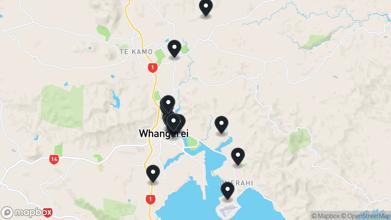 Map of local businesses in Whangārei